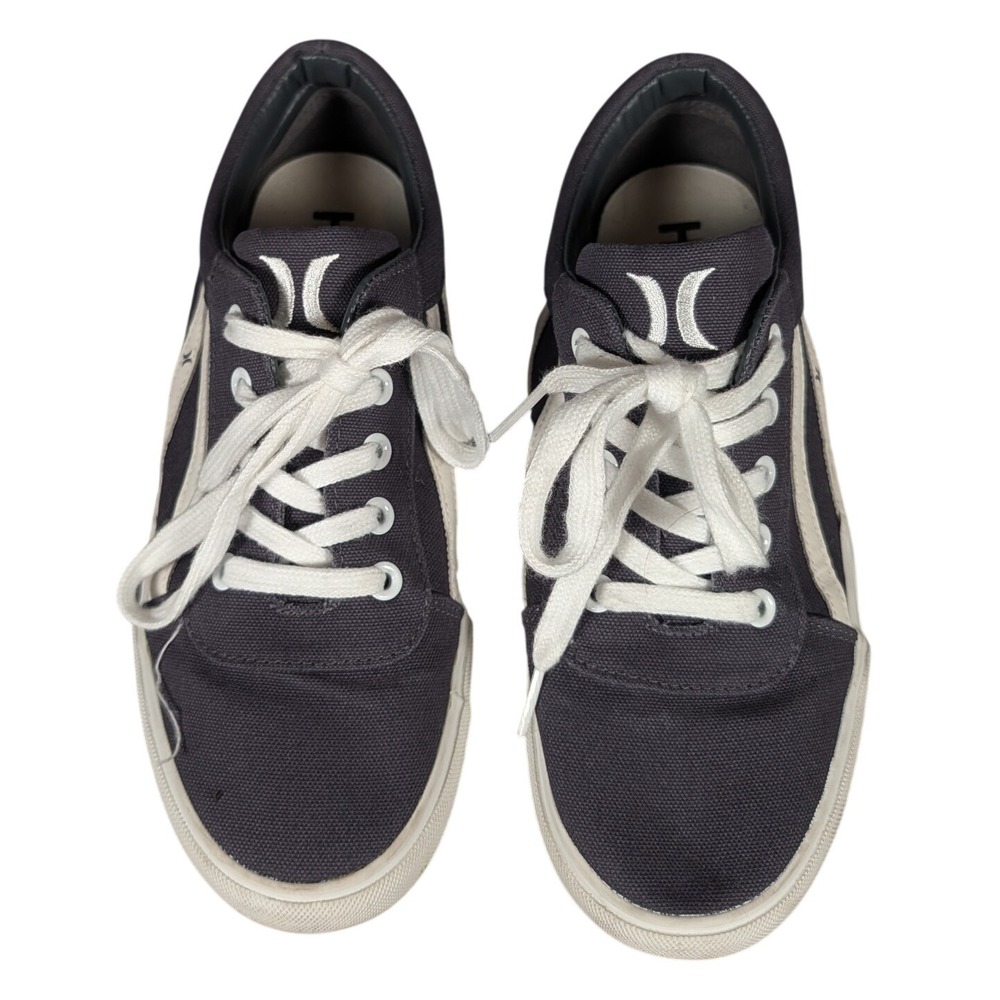 Hurley Mens Canvas Sneakers Shoes Navy White Stripe Lace Up Size US 6‎ EUR 38.5